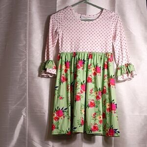 Oopsie‎ Daisy Charming Polka Dot and Floral Kids Dress Size 10